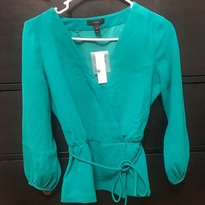 NWT JCrew wrap blouse.